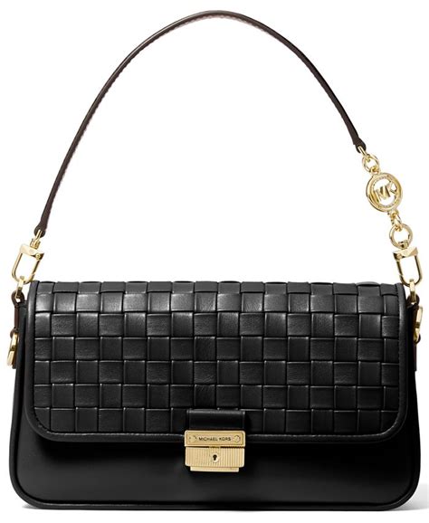 michael kors bradshaw woven leather convertible shoulder bag|michael kors camera bag crossbody.